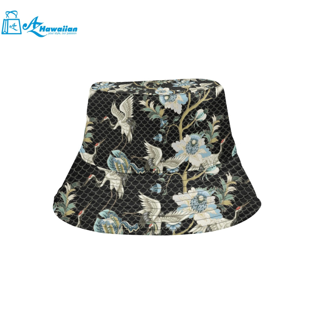 Japanese crane ornament elements Unisex Bucket Hat