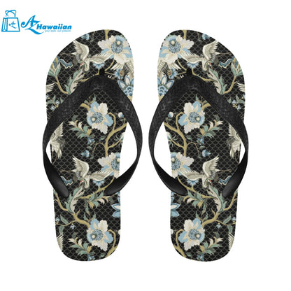 Japanese crane ornament elements Unisex Flip Flops