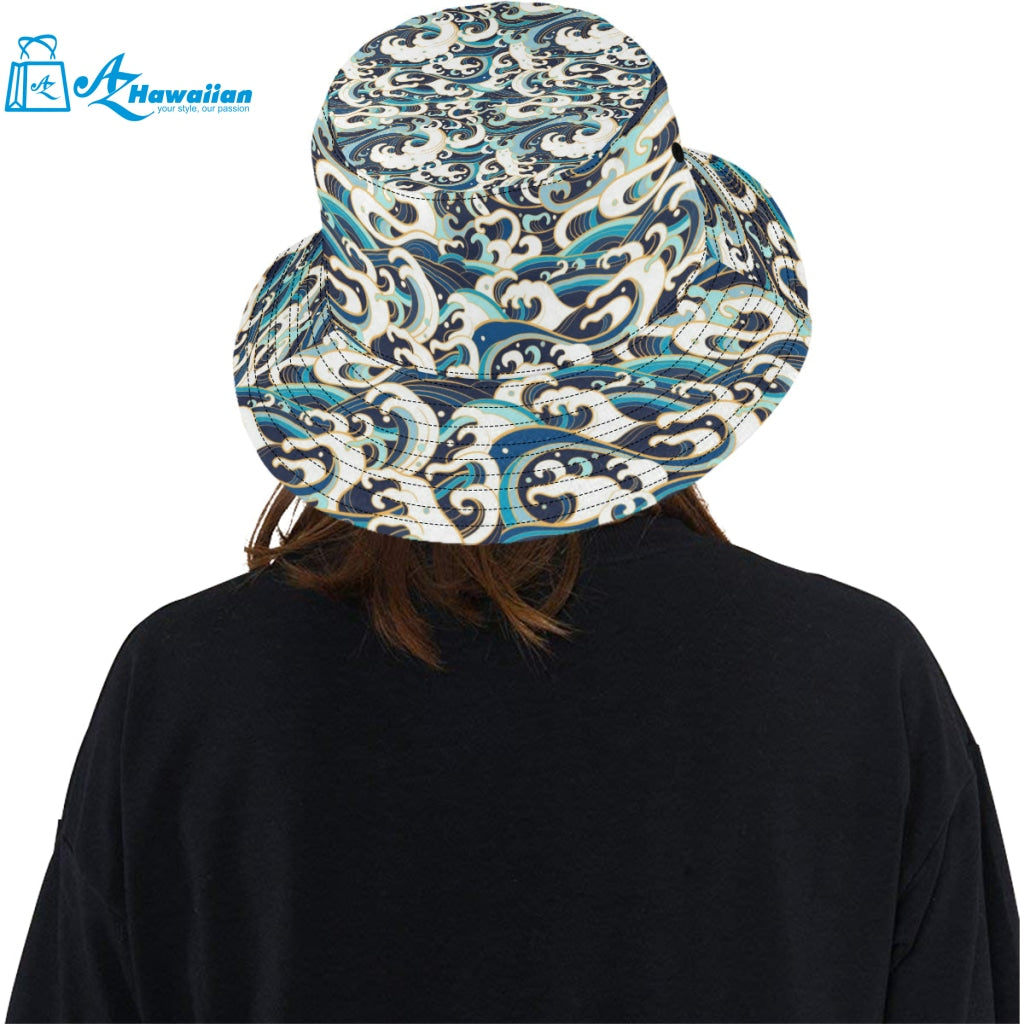 Japanese wave pattern Unisex Bucket Hat