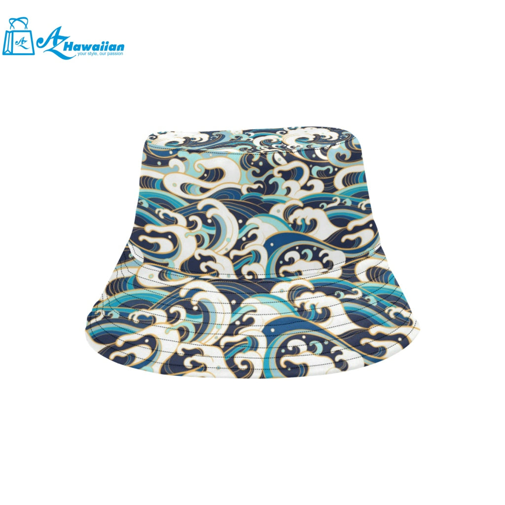 Japanese wave pattern Unisex Bucket Hat