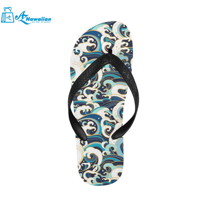 Japanese wave pattern Unisex Flip Flops