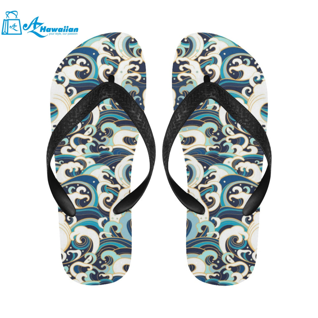 Japanese wave pattern Unisex Flip Flops