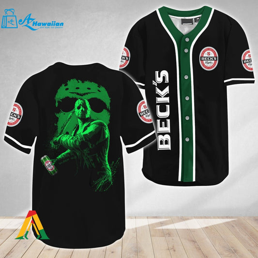 Jason Voorhees Friday The 13th Beck's Beer Baseball Jersey