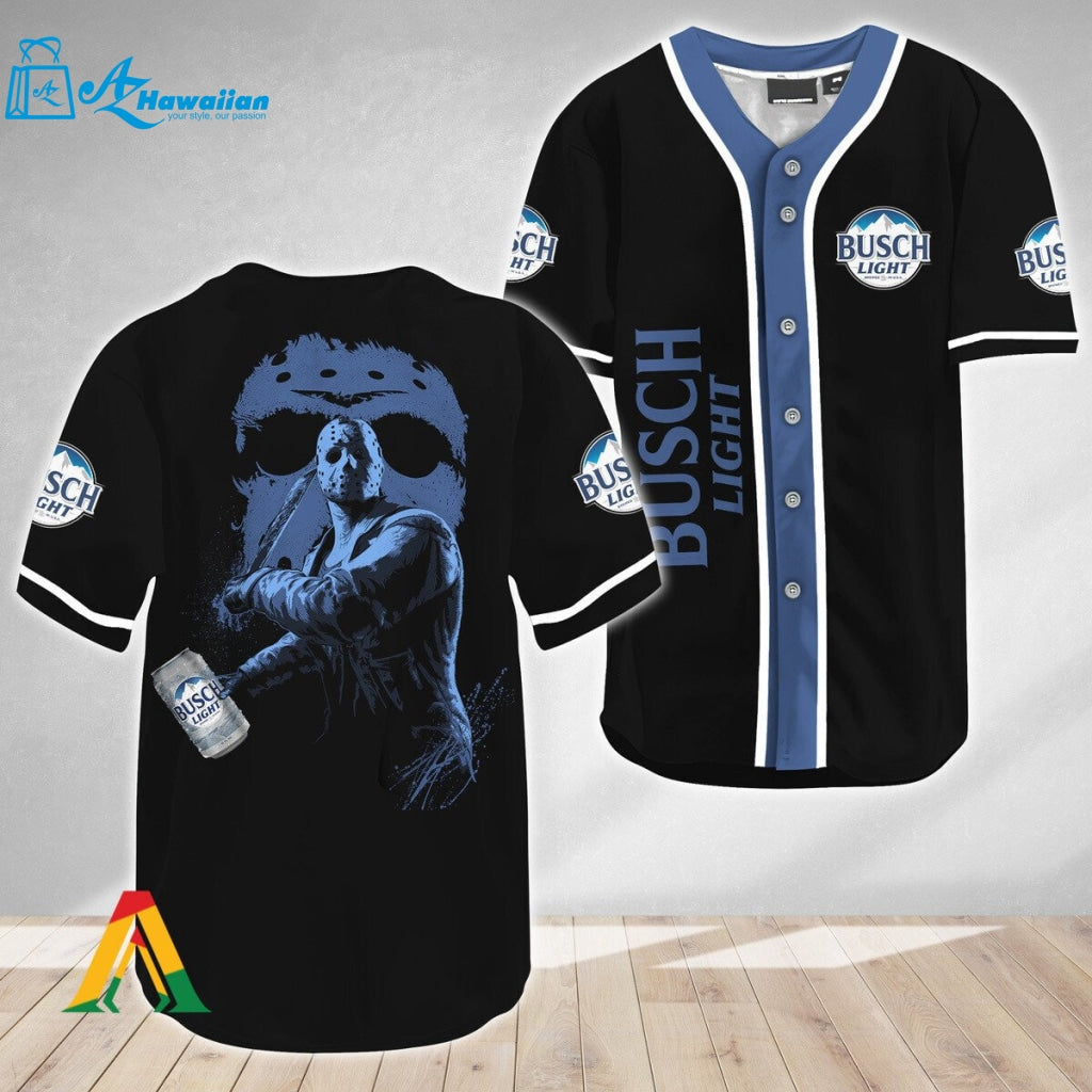 Jason Voorhees Friday The 13th Busch Light Baseball Jersey