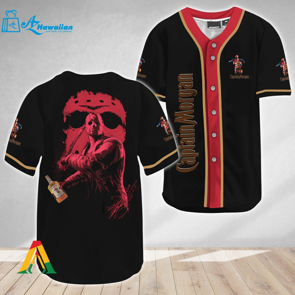 Jason Voorhees Friday The 13th Captain Morgan Baseball Jersey