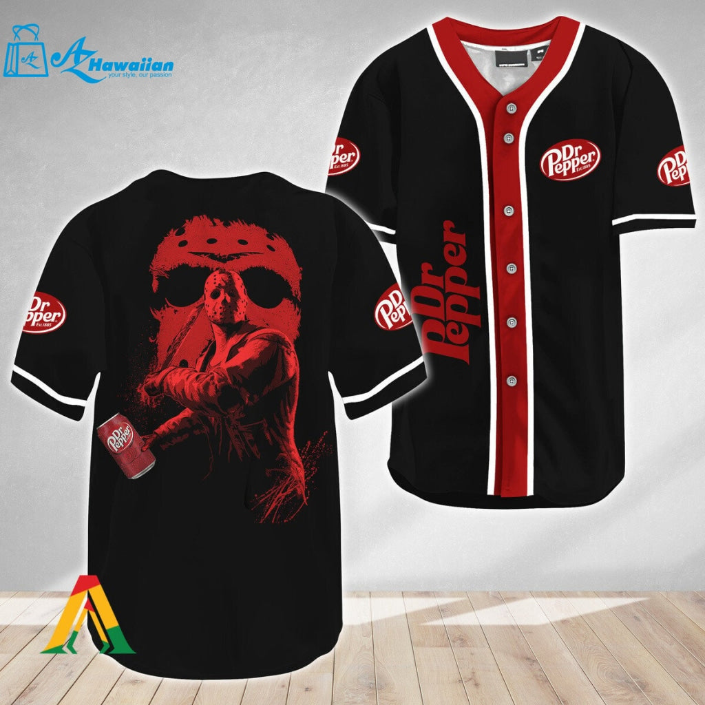 Jason Voorhees Friday The 13th Dr Pepper Baseball Jersey