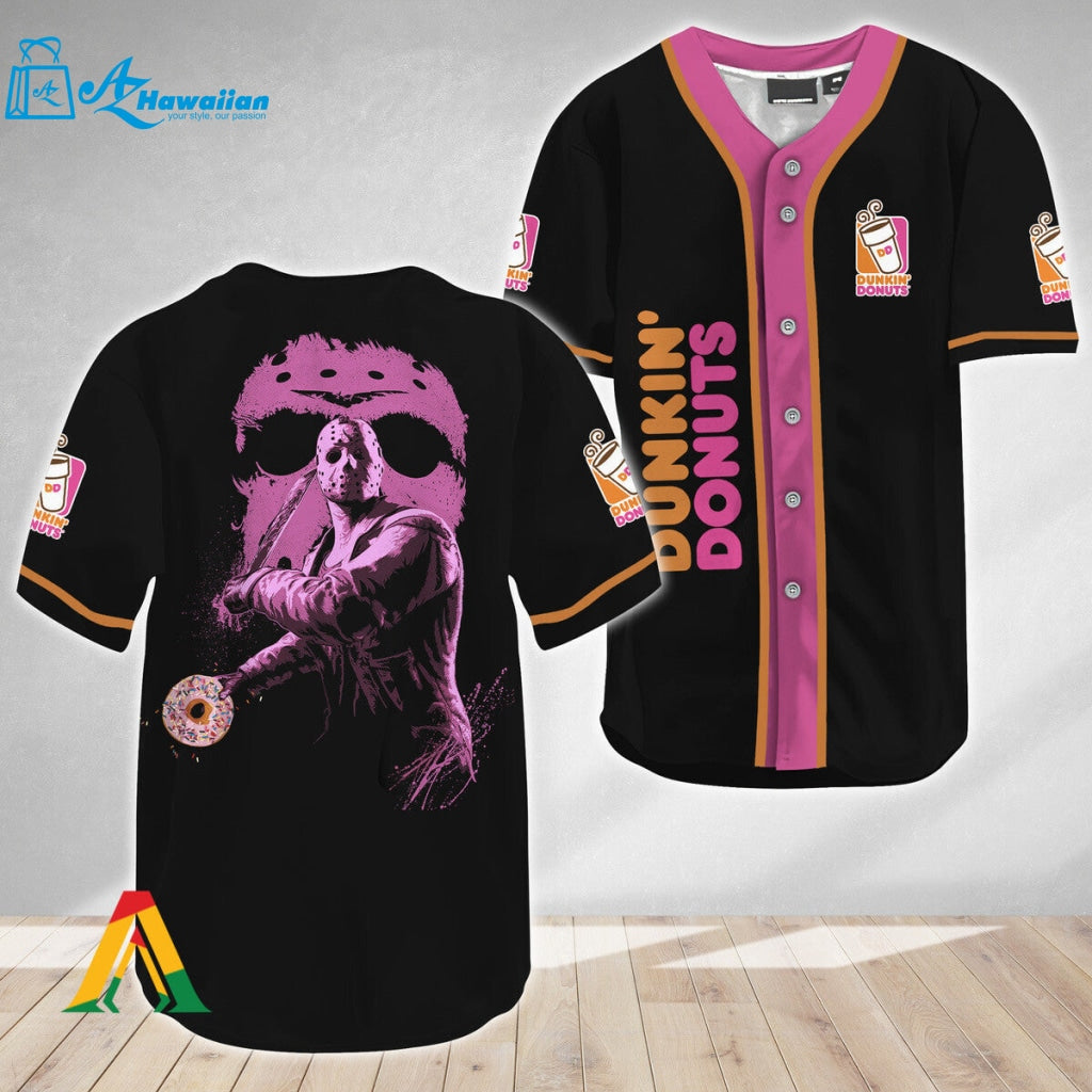 Jason Voorhees Friday The 13th Dunkin Donuts Baseball Jersey