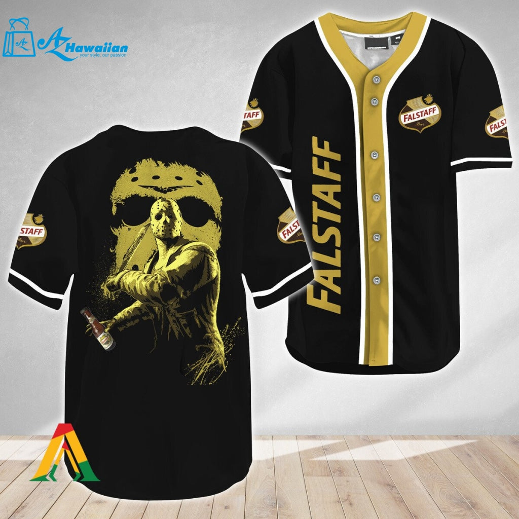 Jason Voorhees Friday The 13th Falstaff Beer Baseball Jersey