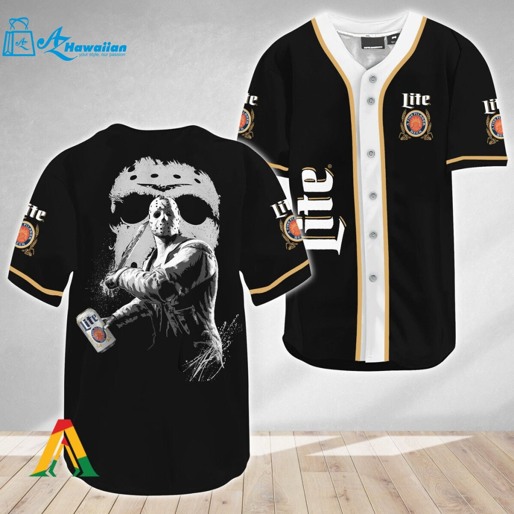 Jason Voorhees Friday The 13th Miller Lite Baseball Jersey