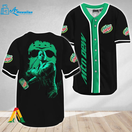 Jason Voorhees Friday The 13th Mountain Dew Baseball Jersey