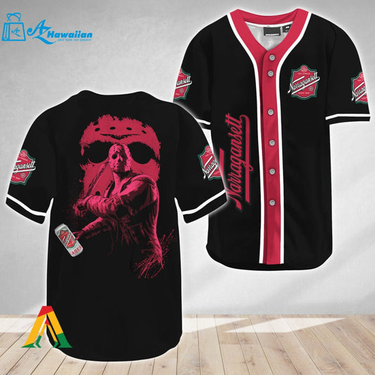 Jason Voorhees Friday The 13th Narragansett Beer Baseball Jersey