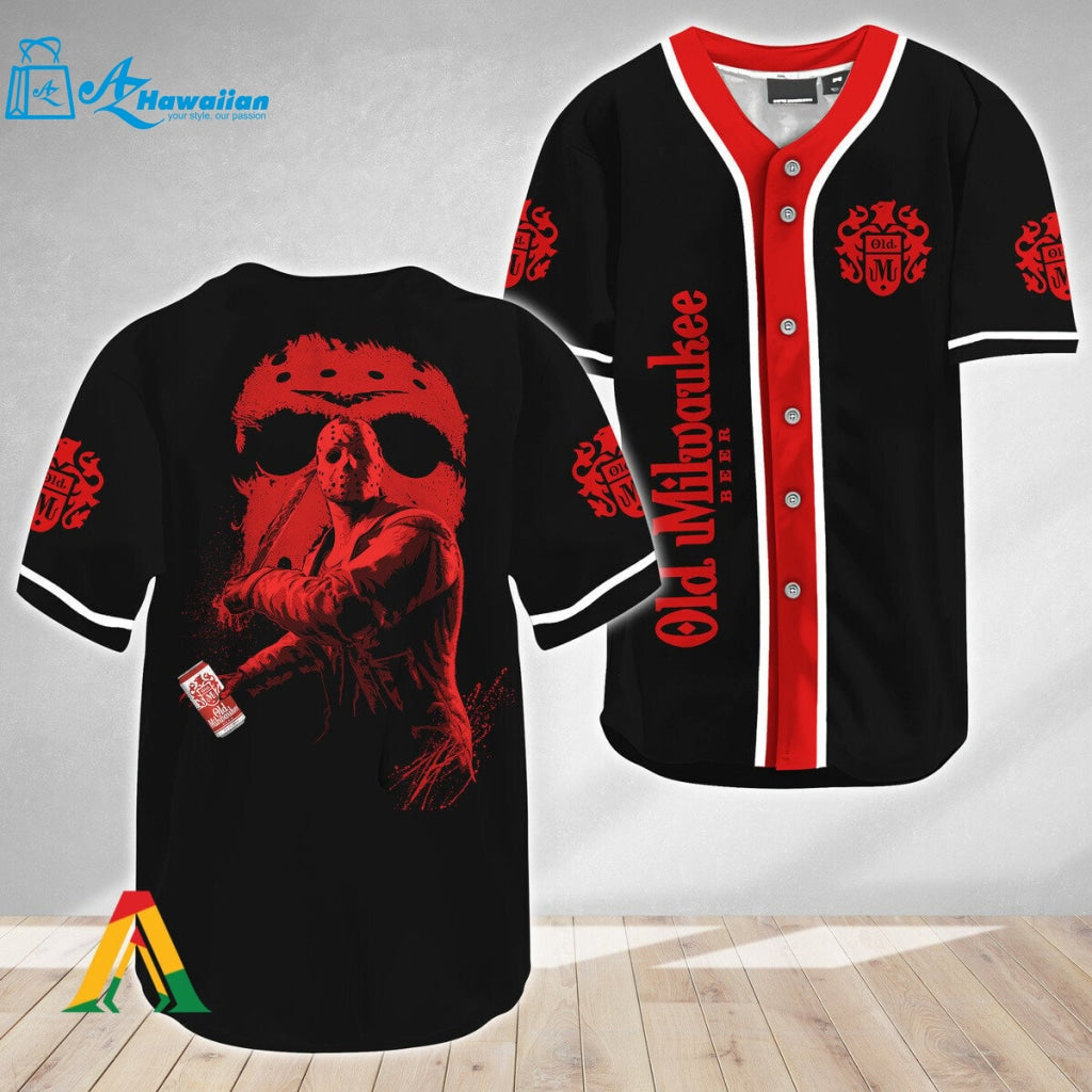 Jason Voorhees Friday The 13th Old Milwaukee Baseball Jersey