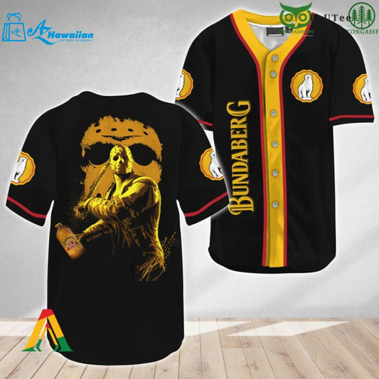 Jason Voorhees Halloween Friday The 13th Bundaberg Rum Baseball Jersey Shirt