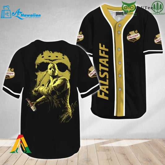 Jason Voorhees Halloween Friday The 13th Falstaff Beer Baseball Jersey Shirt