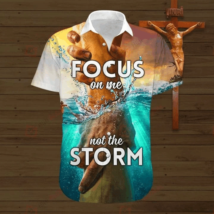 Jesus Focus On Me Not The Storm Graphic Print Short Sleeve 