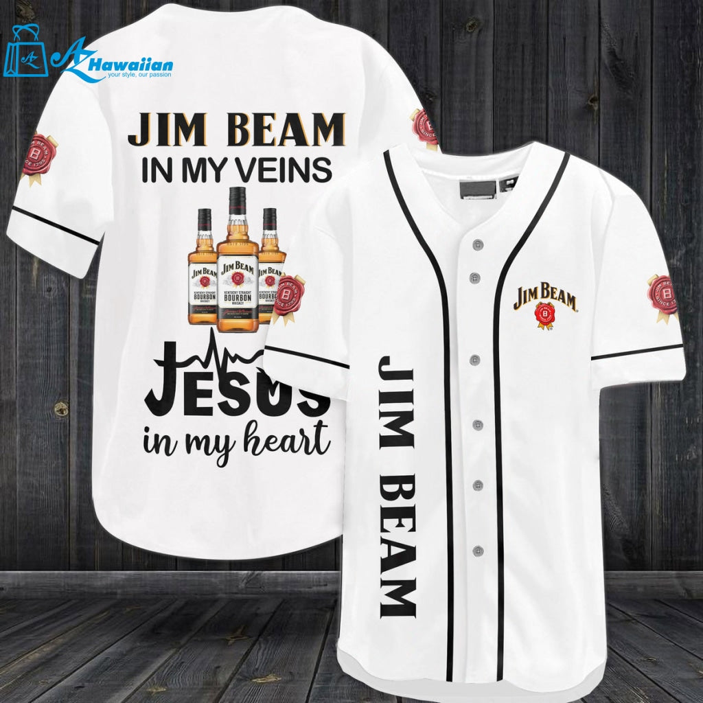 Jim Beam In My Veins Jesus In My Heart Baseball Jersey 