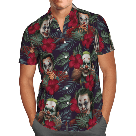 Joker DC Comics Tropical Hawaiian Graphic Print Short Sleeve 