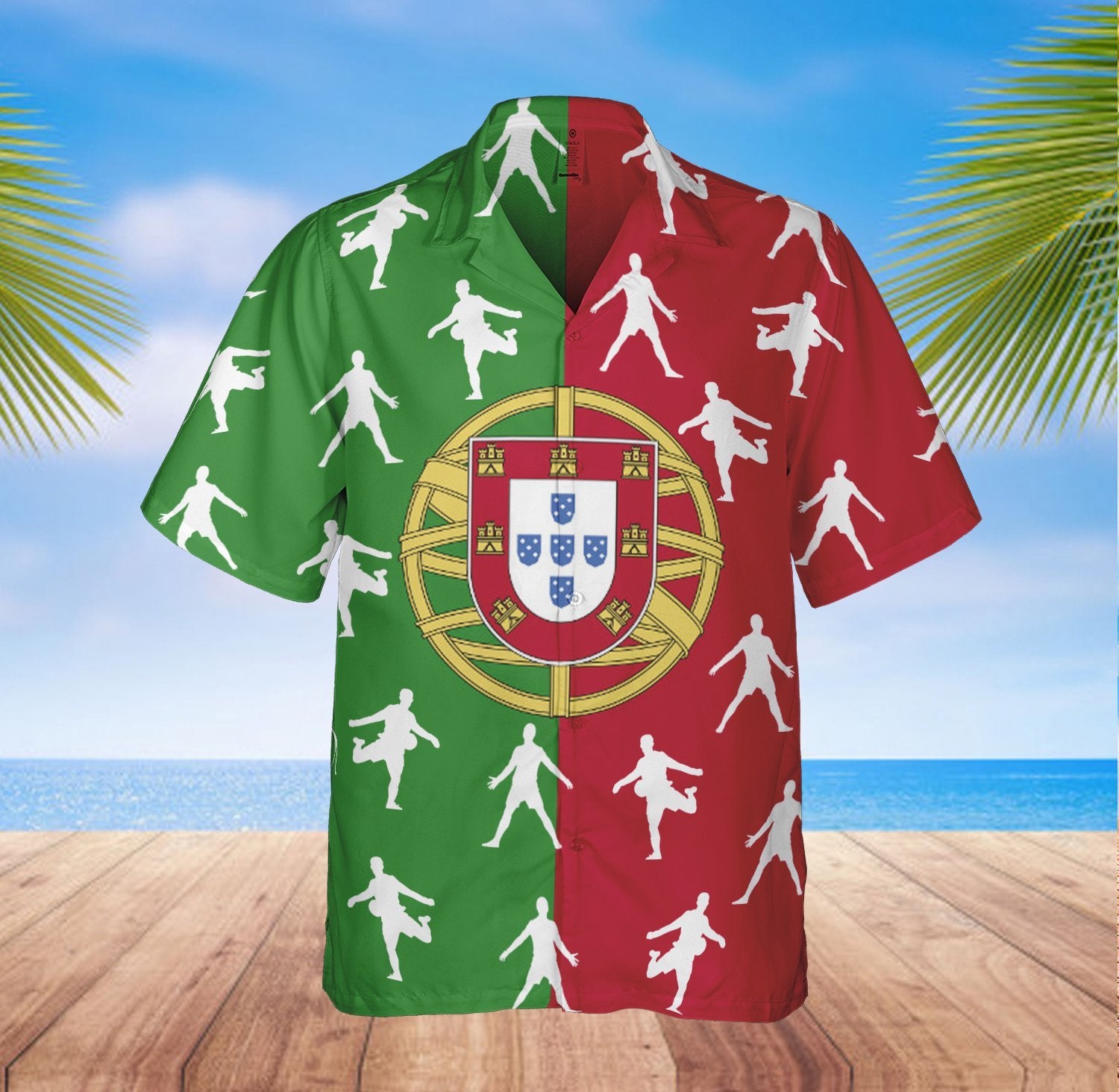 Football Fans Beach Shirt - Portugal Hawaiian