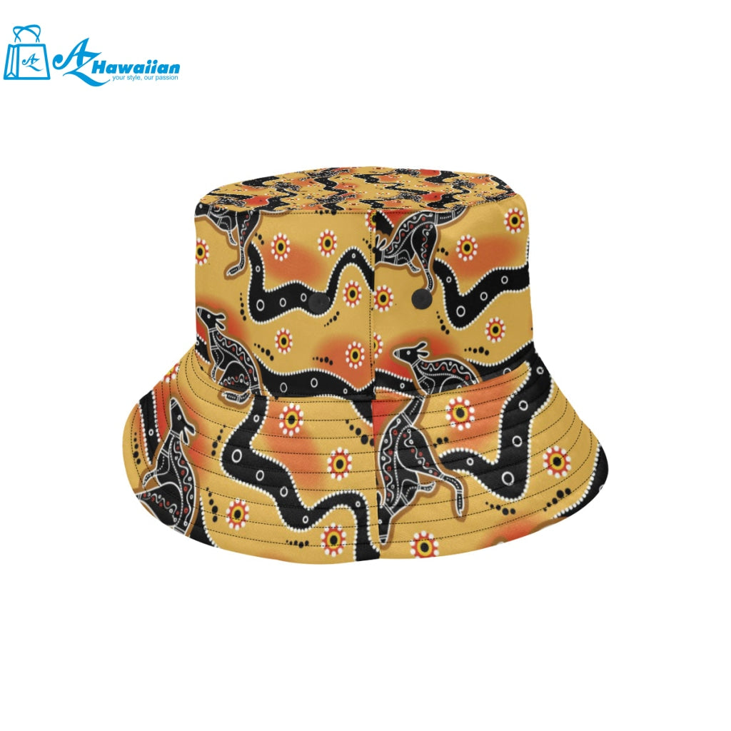 Kangaroo Australian aboriginal art pattern Unisex Bucket Hat