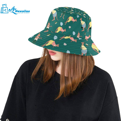 Kangaroo leaves pattern Unisex Bucket Hat