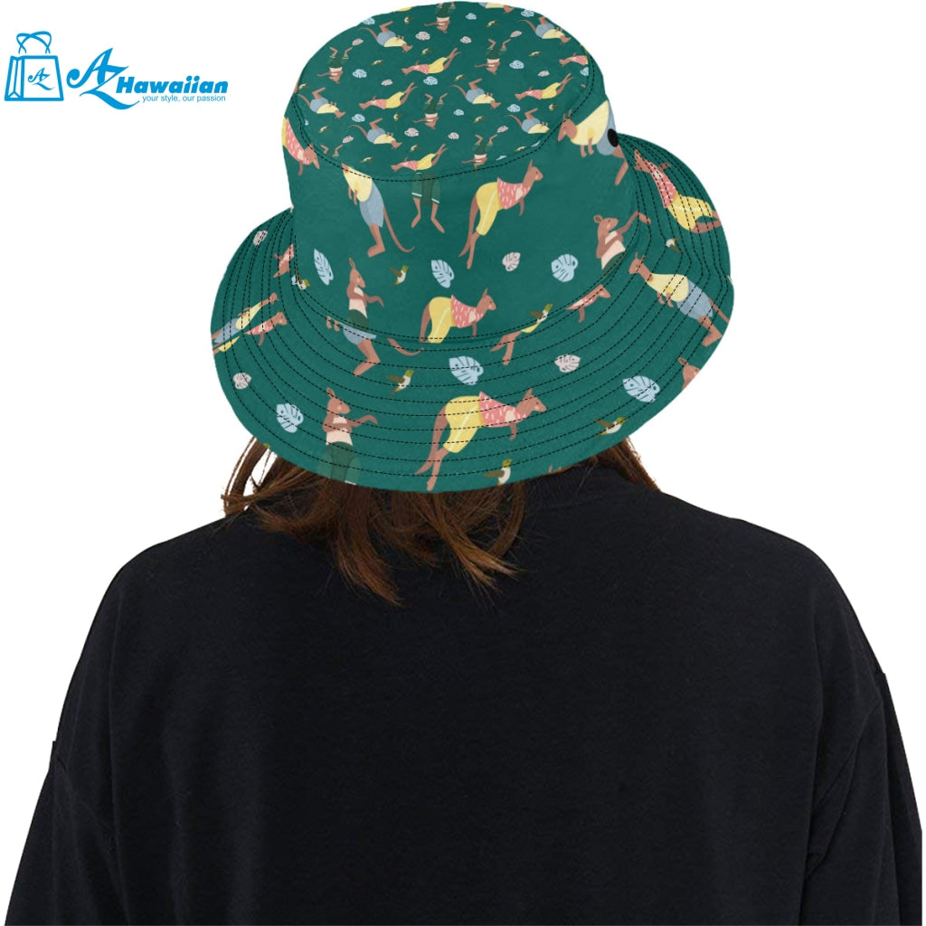 Kangaroo leaves pattern Unisex Bucket Hat