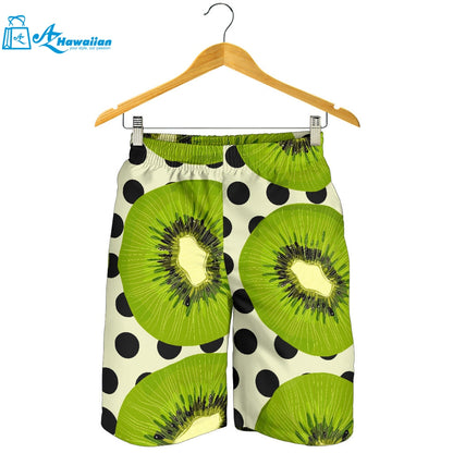 Kiwi Black Dot Background Men Shorts