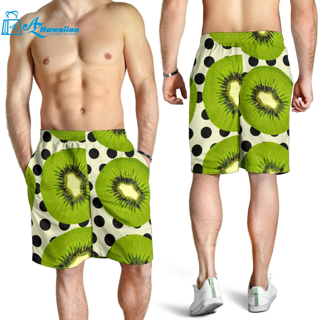 Kiwi Black Dot Background Men Shorts