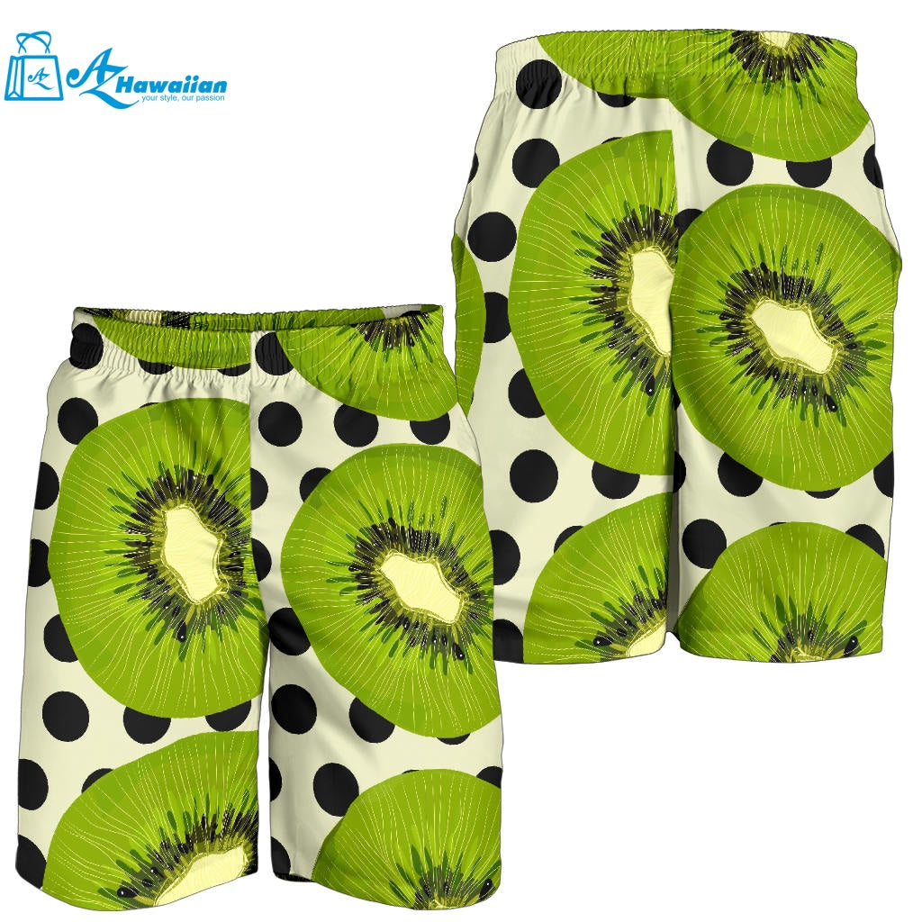 Kiwi Black Dot Background Men Shorts