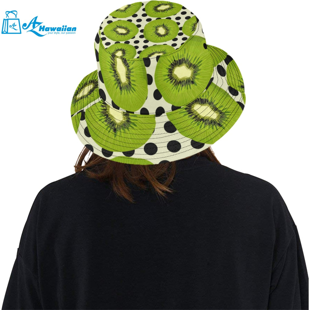 kiwi black dot background Unisex Bucket Hat