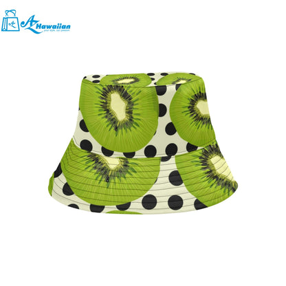 kiwi black dot background Unisex Bucket Hat