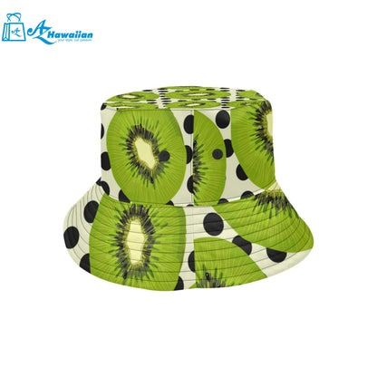 kiwi black dot background Unisex Bucket Hat