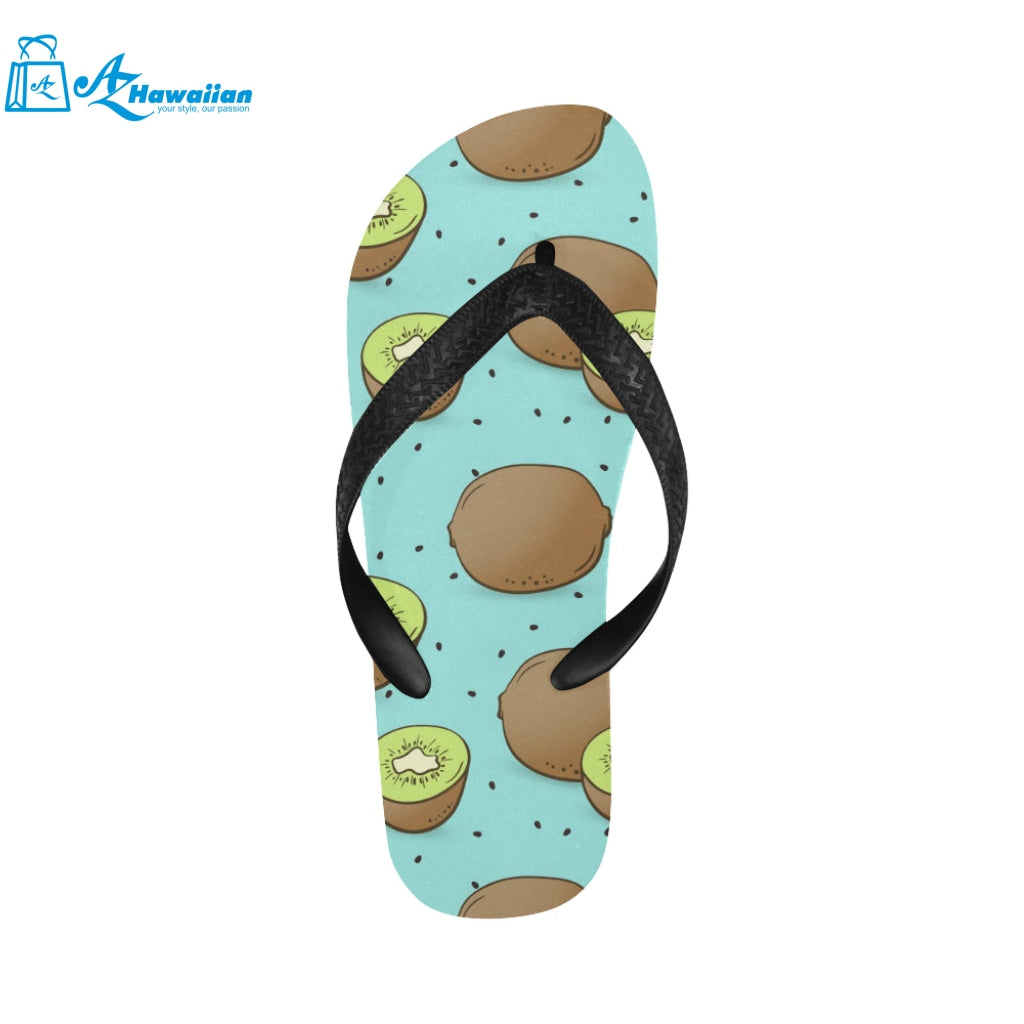 Kiwi blue background Unisex Flip Flops