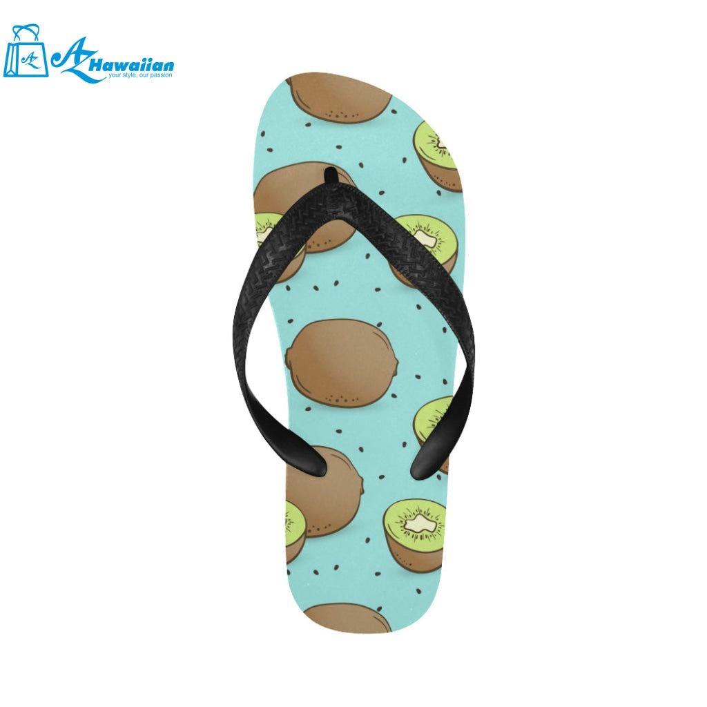 Kiwi blue background Unisex Flip Flops