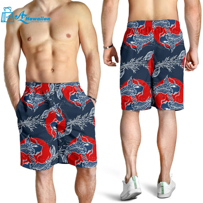 Koi Fish Carp Fishs Hand Drawn Japanese Art Men Shorts