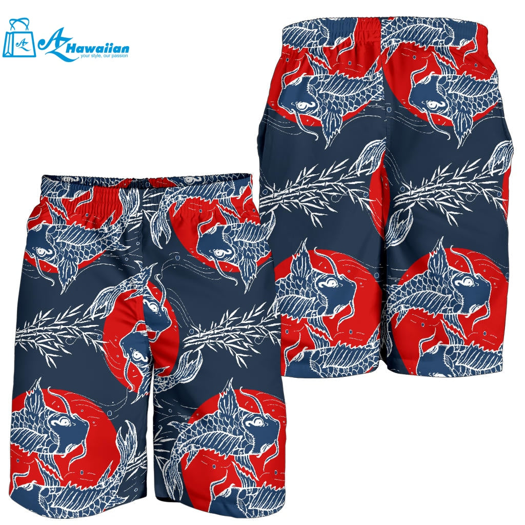 Koi Fish Carp Fishs Hand Drawn Japanese Art Men Shorts