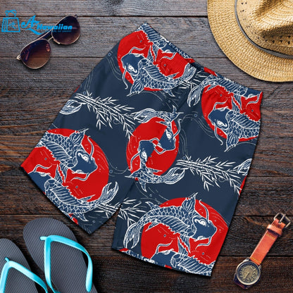 Koi Fish Carp Fishs Hand Drawn Japanese Art Men Shorts