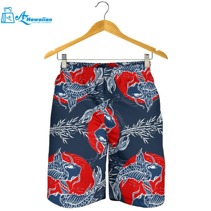 Koi Fish Carp Fishs Hand Drawn Japanese Art Men Shorts