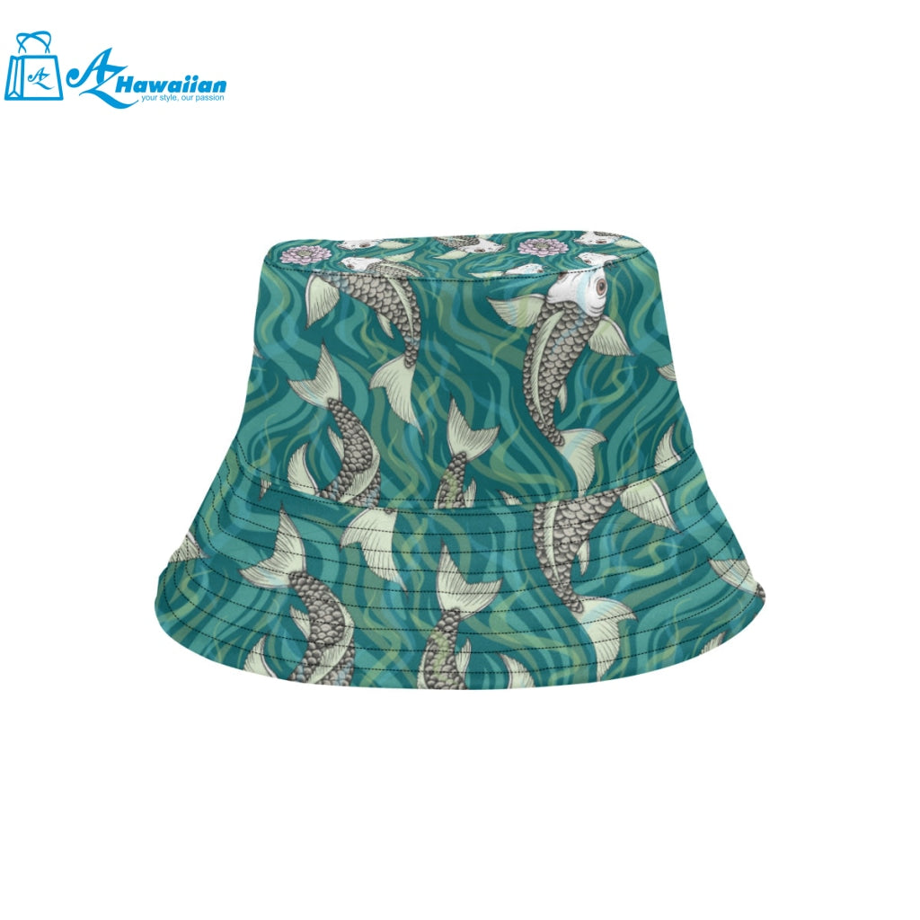 Koi Fish Carp Fish lotus pattern Unisex Bucket Hat