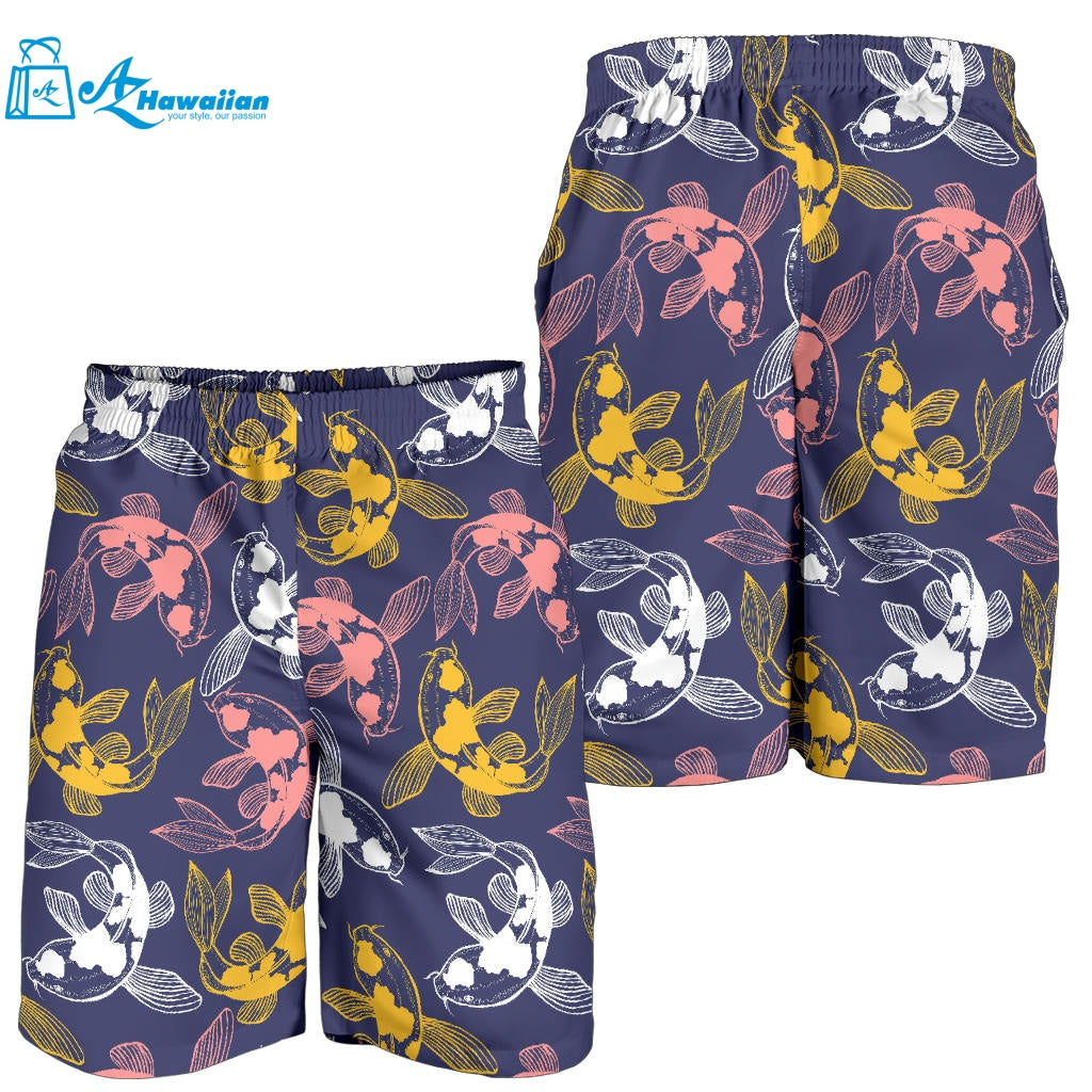 Koi Fish Carp Fish Pattern Men Shorts