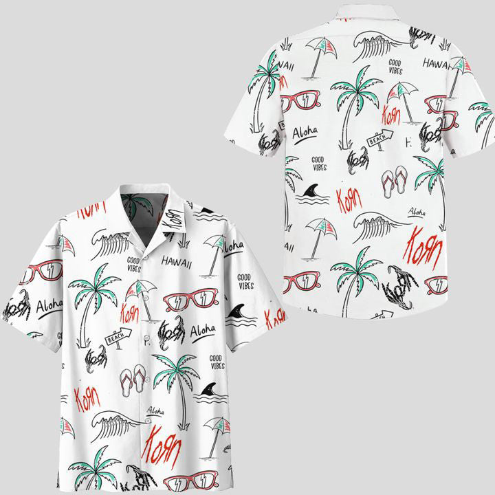 Ko?n Music Band, Ko?n Aloha Hawaiian Graphic Print Short Sleeve 