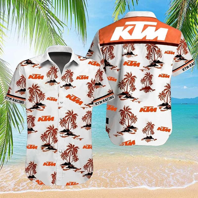 Ktm Sportmotorcycle Hawaiian Graphic Print Short Sleeve 