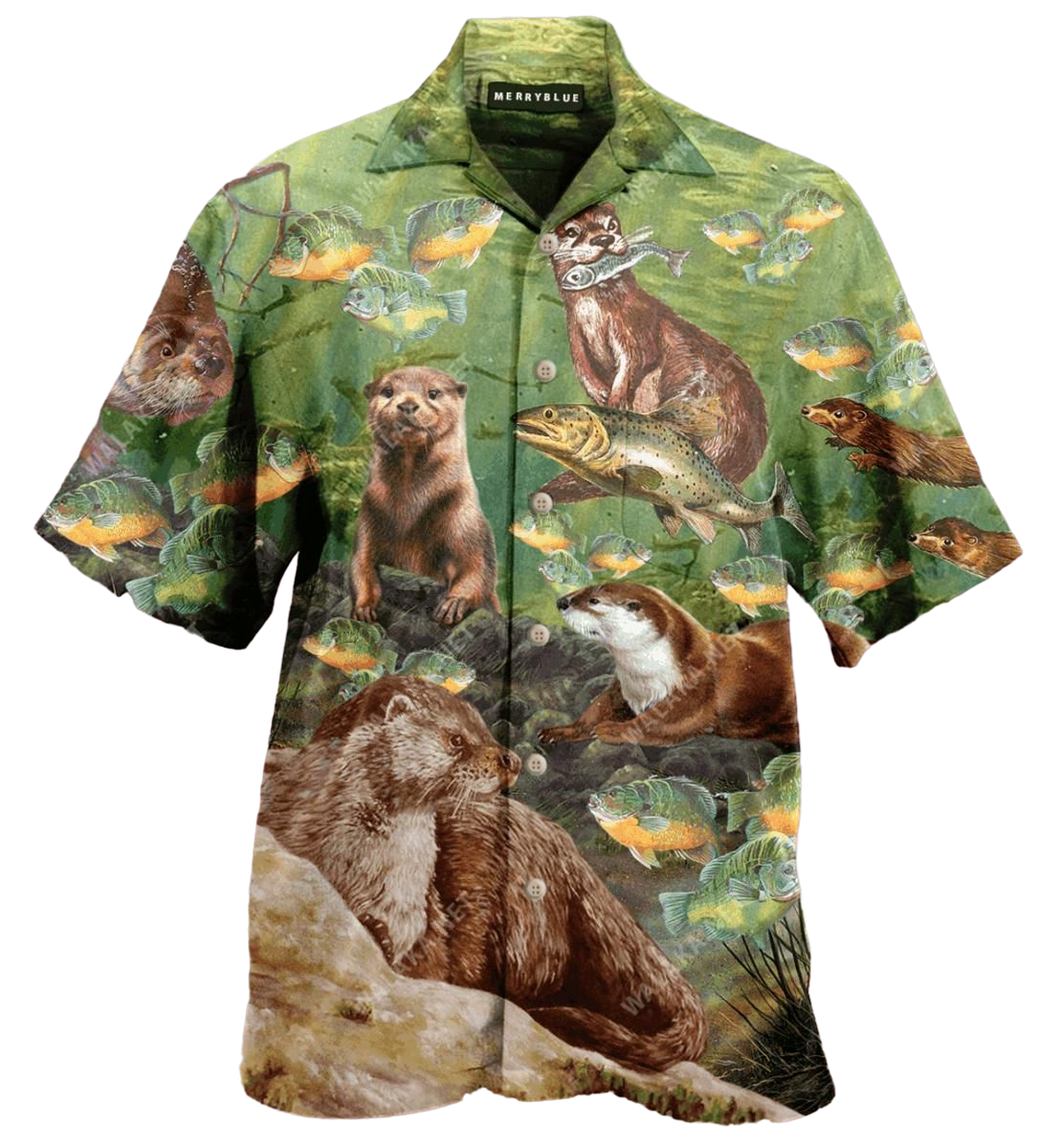 A Busy Day Of Otter Green Amazing Design Hawaiian Shirt For Men Women