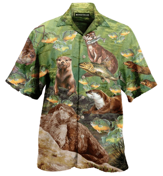 A Busy Day Of Otter Green Amazing Design Hawaiian Shirt For Men Women