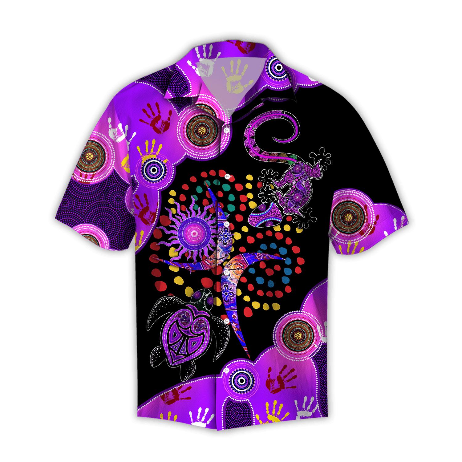 Aboriginal Naidoc Turtle Lizard Hawaiian Shirt For Men Women