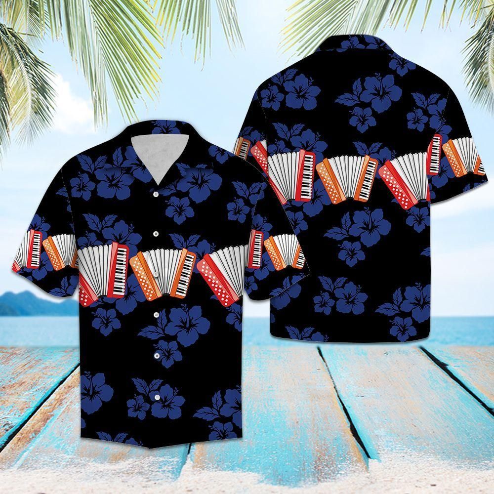 Accordion For Vacation Blue Nice Design Hawaiian Shirt For Men Women