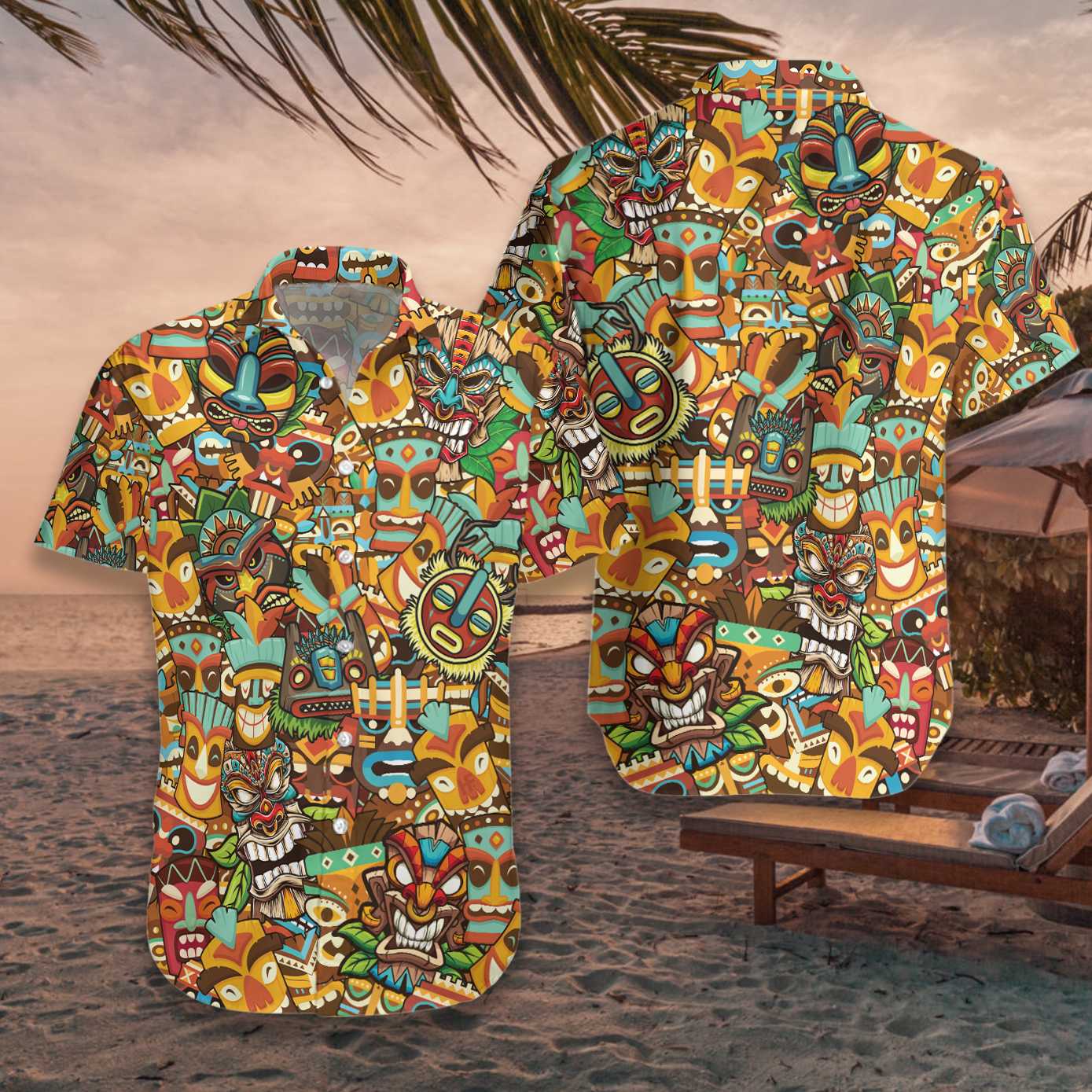 African Tiki Hawaiian Shirt For Men Women