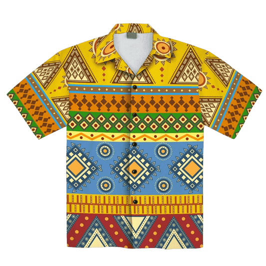 Africanpattern Yellow Tropical Hawaiian Aloha Shirt For Men Women