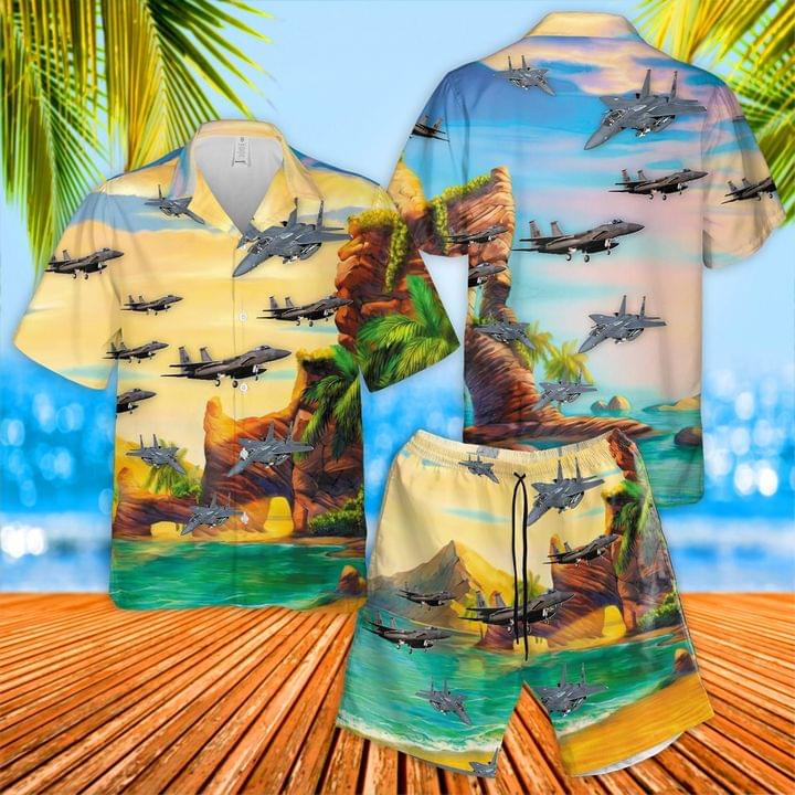 Air Force Mcdonnell Douglas F-15 Eagle Hawaiian Shirt Set For Men Women