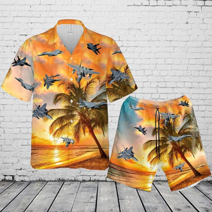 Air Force Mcdonnell Douglas F-15 Eagle Hawaiian Shirt Set For Men Women