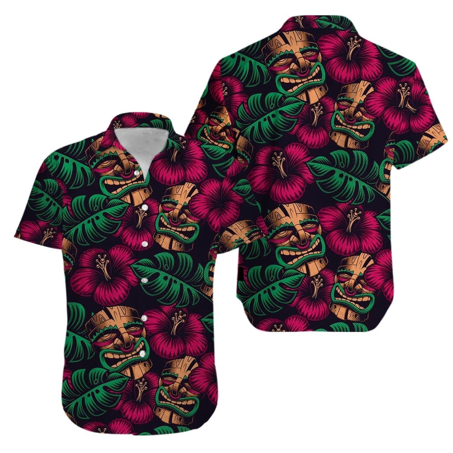 Aku Aku Mascaras Tiki Mask Aloha Hawaiian Shirt For Men Women